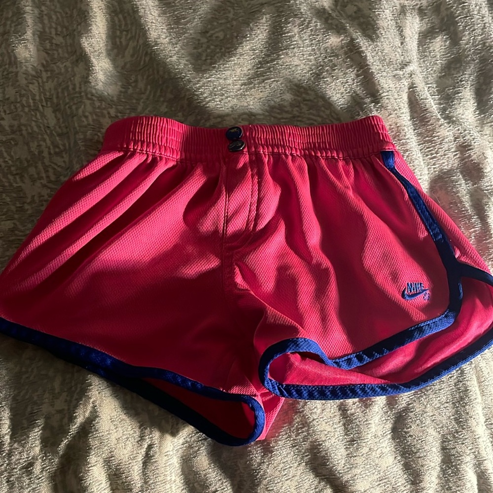 Pink and blue Nike shorts
